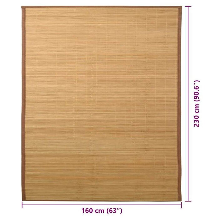 Vidaxl Bambusteppich 160x230 cm Braun - Natürlicher Wohnkomfort bis zu 34% günstiger