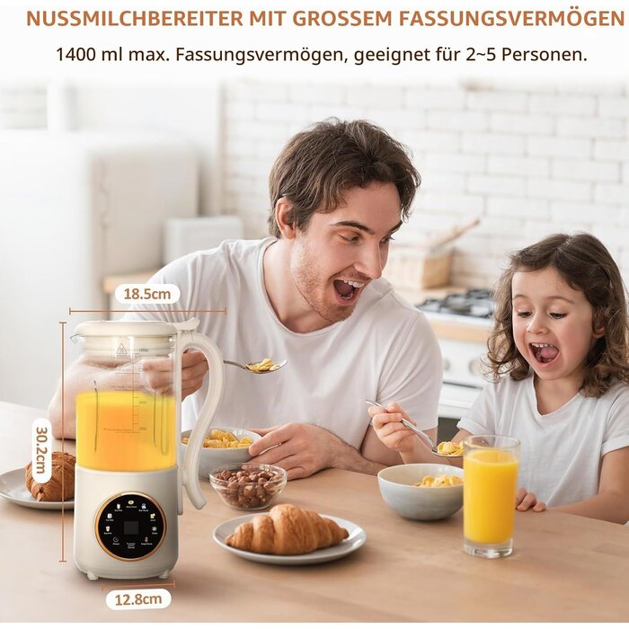 Pflanzlicher Milchbereiter 1,4L mit 16 Klingen - bis zu 29% Rabatt