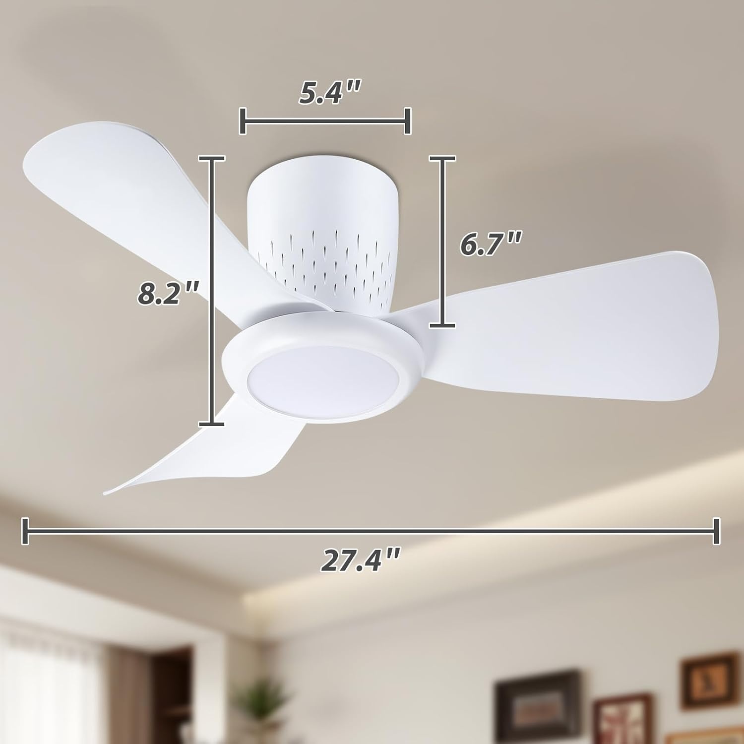 Deckenventilator mit LED & Fernbedienung - Weiß/Grau - bis zu 33% Rabatt