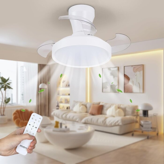 Deckenventilator mit LED & Fernbedienung - Weiß/Grau - bis zu 33% Rabatt
