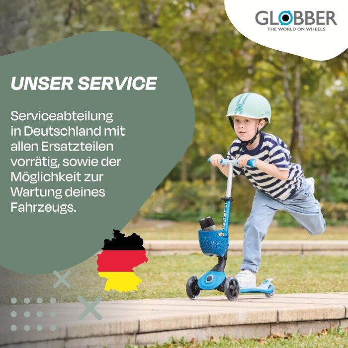 3-in-1 Kinderroller mit LED-Rädern - Salbeigrün, bis zu 35% Rabatt
