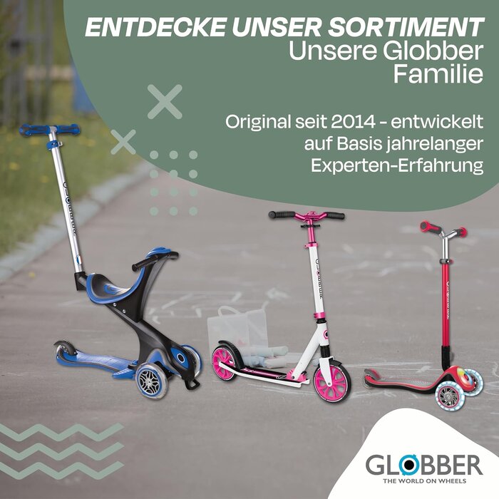 3-in-1 Kinderroller mit LED-Rädern - Salbeigrün, bis zu 35% Rabatt