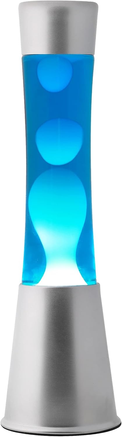Retro Lavalampe 40 cm Blau/Weiß - Stylisches Stimmungslicht bis zu 32% günstiger