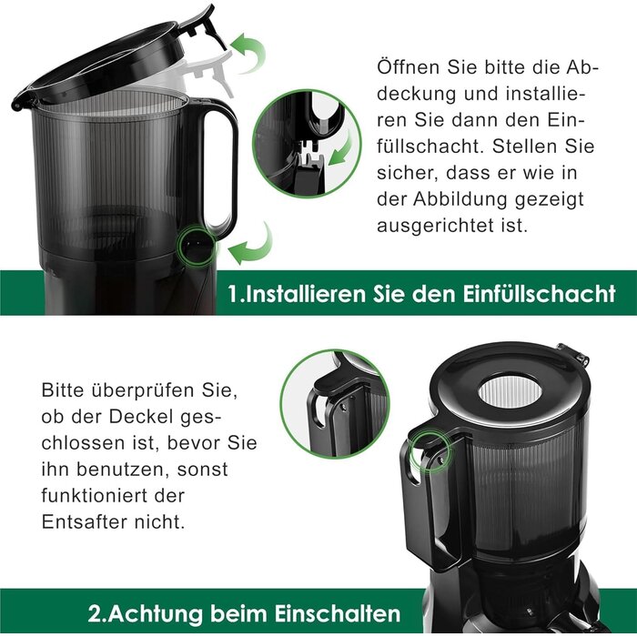 Slow Juicer mit 108 mm XL-Öffnung - Leistungsstark & bis zu 34% günstiger