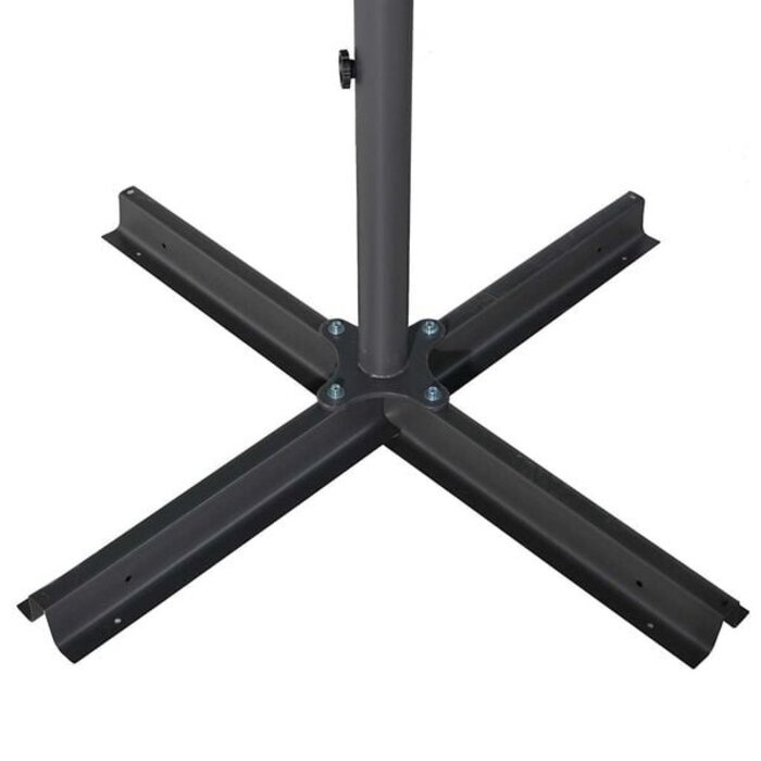 Vidaxl Großer Sonnenschirm 600 cm - Aluminiummast - Schwarz - bis zu 35% Rabatt