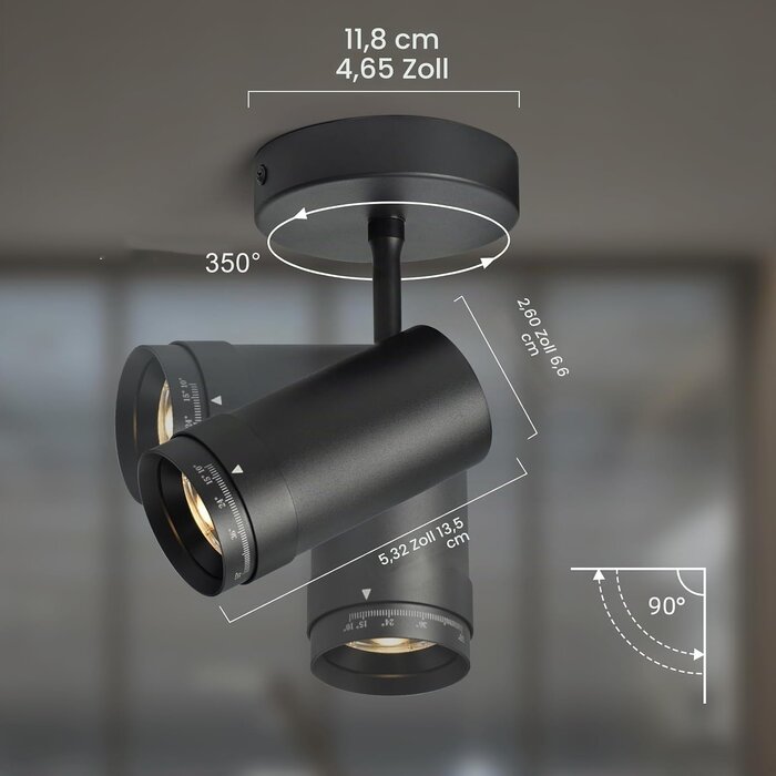 LED-Deckenstrahler dimmbar, Zoom 10-55°, CRI 97, Mattschwarz - bis zu 34% sparen