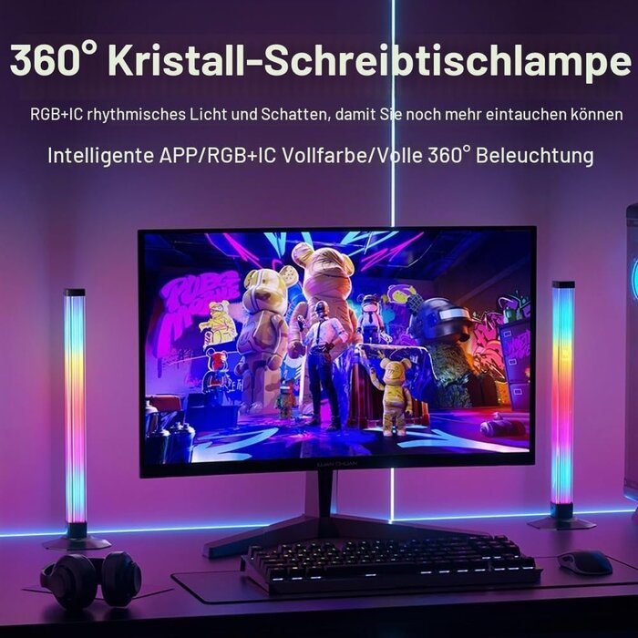 LED Lichtleisten 43 cm, 2er-Set RGBIC - Jetzt bis zu 32% günstiger!