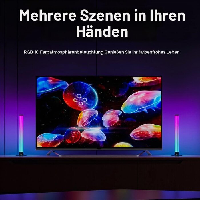 LED Lichtleisten 43 cm, 2er-Set RGBIC - Jetzt bis zu 32% günstiger!