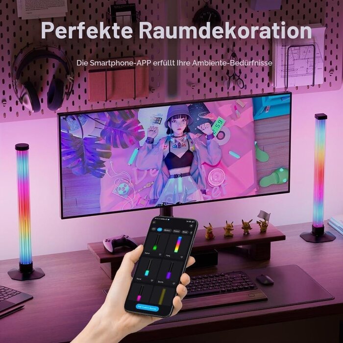 LED Lichtleisten 43 cm, 2er-Set RGBIC - Jetzt bis zu 32% günstiger!