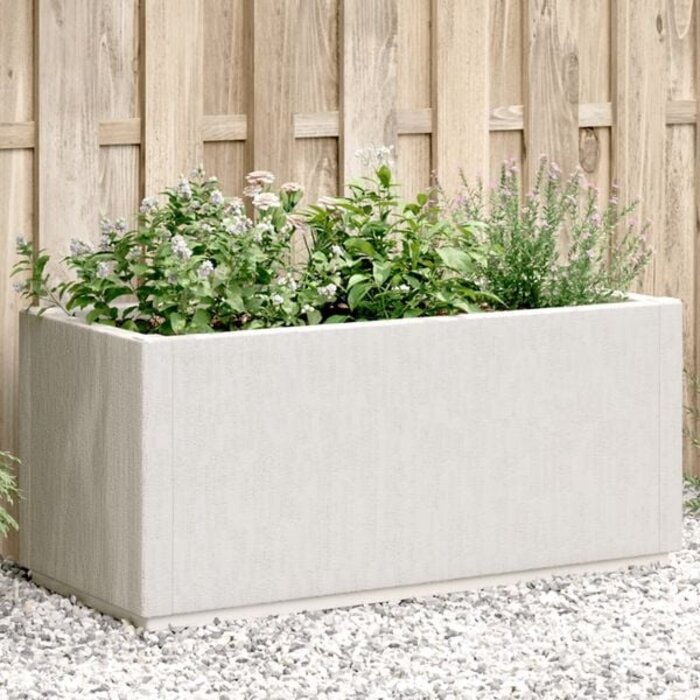 Vidaxl Großer Pflanzkübel 80x36x35 cm aus Polypropylen, Weiß - bis zu 34% sparen