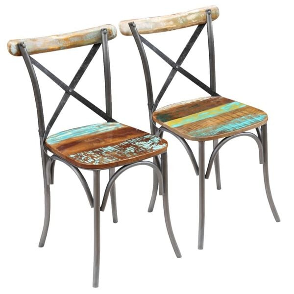 Vidaxl 2er-Set Vintage Esszimmerstühle: Recyclingholz & Stahl - bis zu 35% reduziert