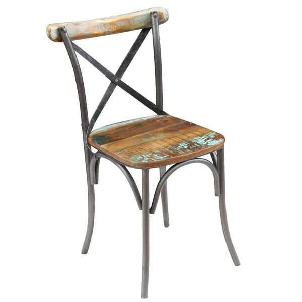 Vidaxl 2er-Set Vintage Esszimmerstühle: Recyclingholz & Stahl - bis zu 35% reduziert