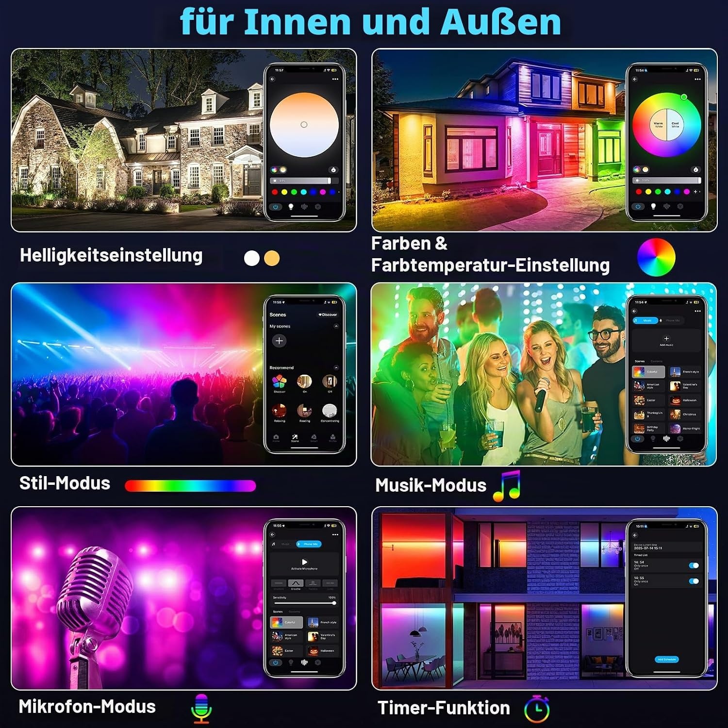 100W LED-Außenstrahler RGB mit App-Steuerung - jetzt bis zu 33% günstiger