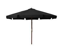 Vidaxl Holz-Sonnenschirm 330 cm Schwarz - Ausgepackt - 56% Rabatt