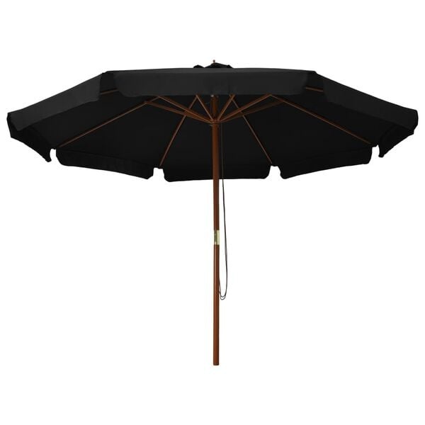 Vidaxl Luxus Holz-Sonnenschirm 330 cm, Schwarz - jetzt bis zu 34% günstiger