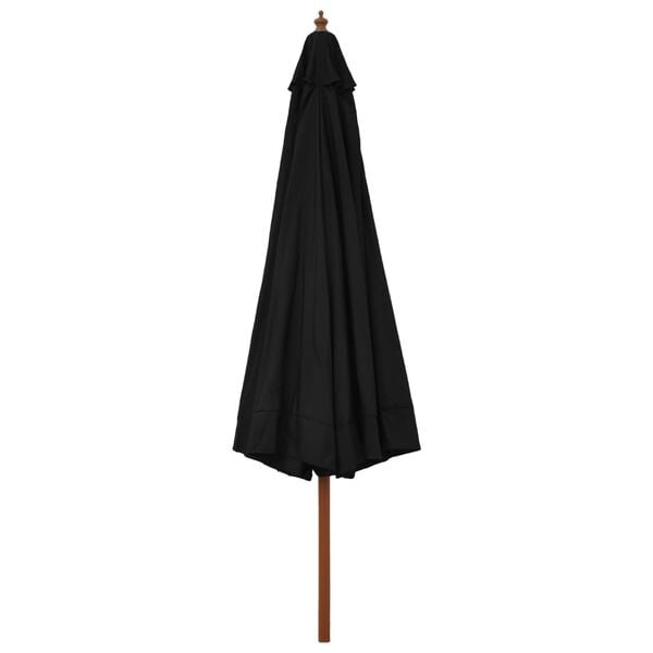 Vidaxl Luxus Holz-Sonnenschirm 330 cm, Schwarz - jetzt bis zu 34% günstiger