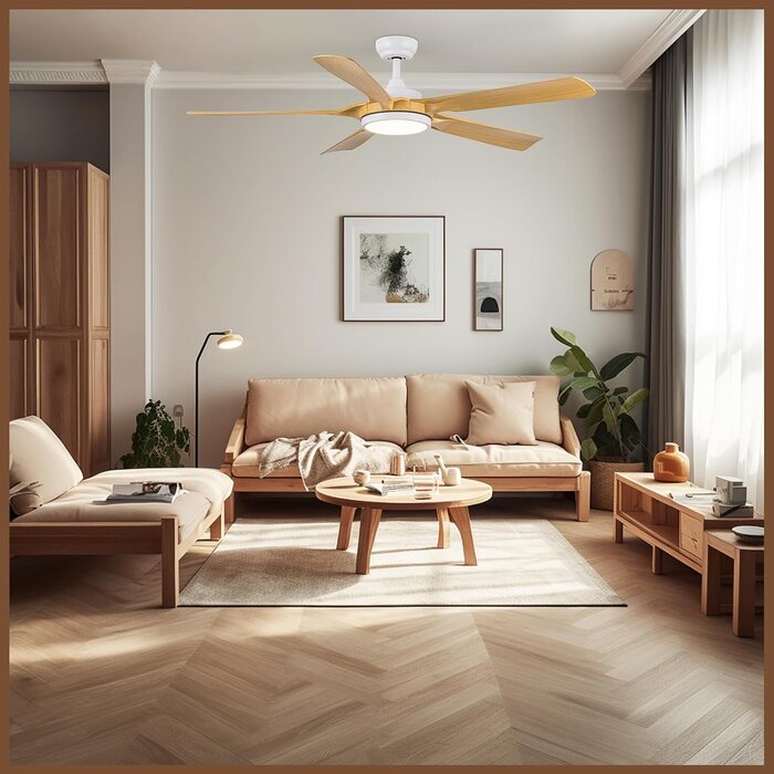 Deckenventilator LED 142 cm Holzoptik - bis zu 34% sparen