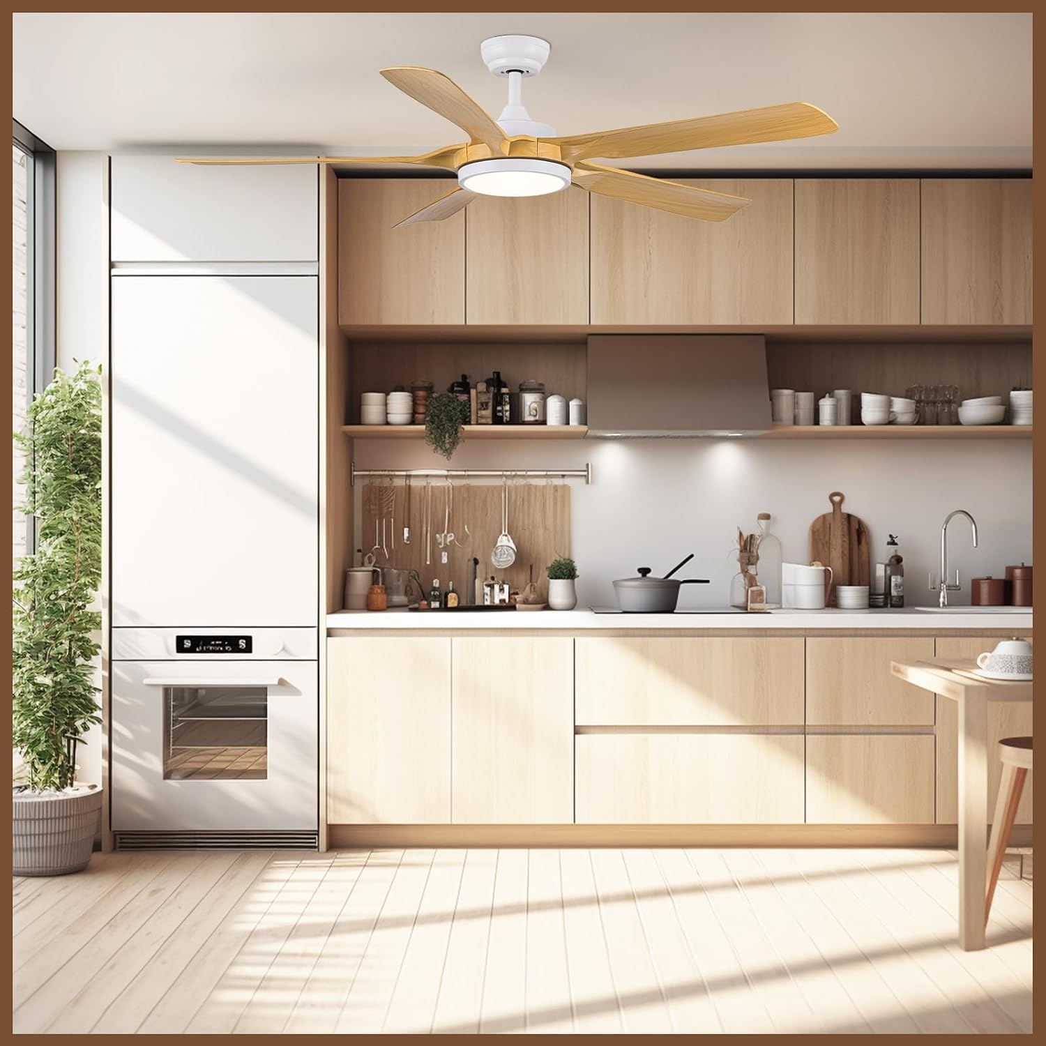Deckenventilator LED 142 cm Holzoptik - bis zu 34% sparen