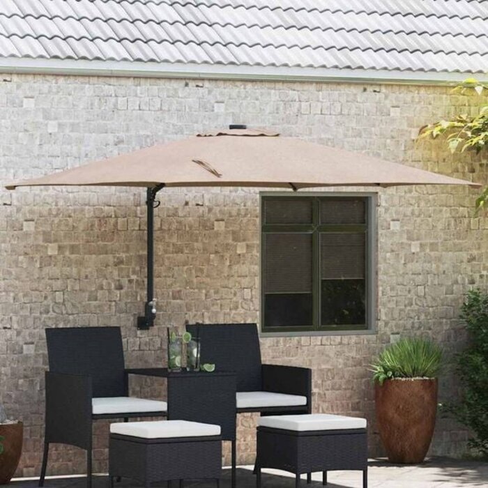 Vidaxl Moderner Wandparasol Taupe - platzsparend & neigbar - bis zu 34% sparen
