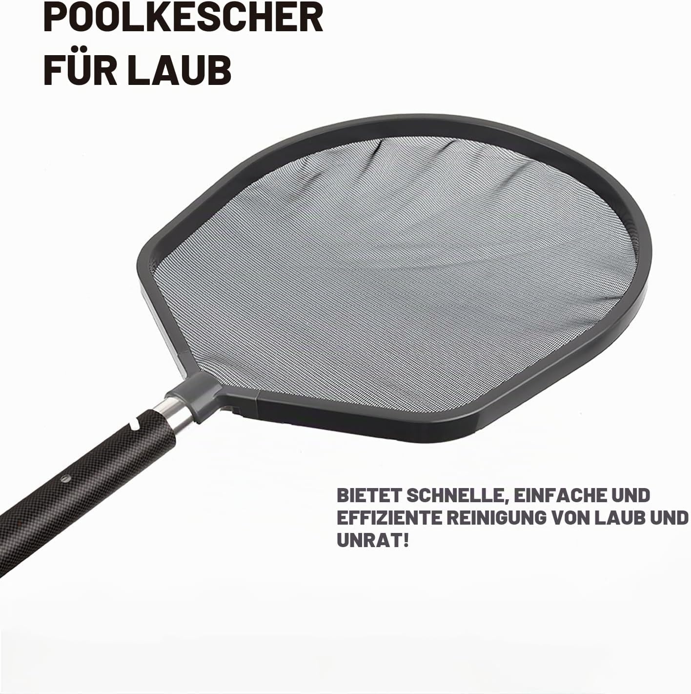 Pool-Kescher für Teleskopstangen - Effiziente Reinigung, bis zu 80% reduziert