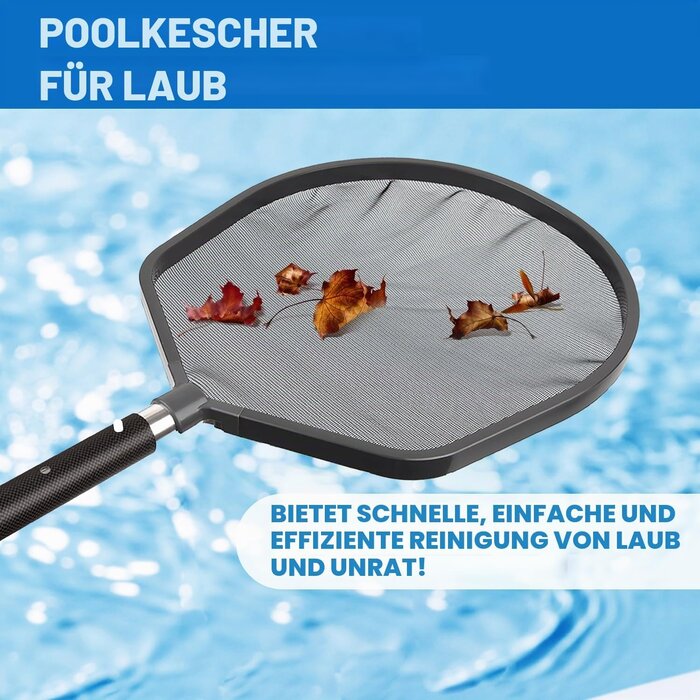 Pool-Kescher für Teleskopstangen - Effiziente Reinigung, bis zu 80% reduziert
