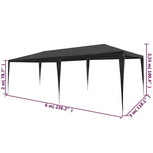 Vidaxl Partyzelt 3x6 m Anthrazit - Wetterfest & Robust - Jetzt bis zu 34% sparen