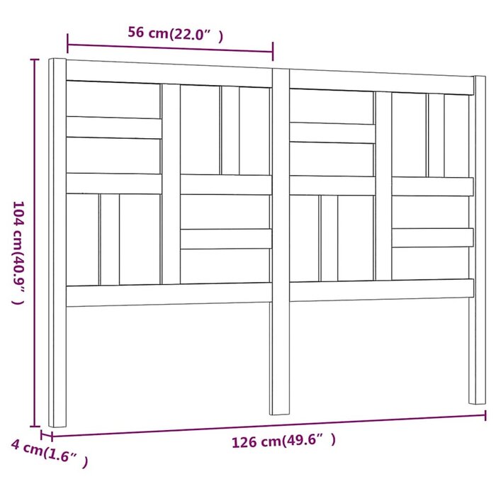 Vidaxl Bett-Kopfteil Massivholz Kiefer Weiß 126x104 cm - bis zu 32% günstiger