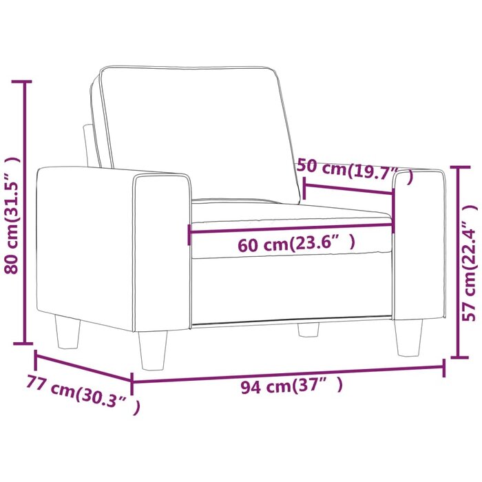 Vidaxl Moderner Sessel 60 cm in Taupe - Gemütlicher Komfort bis zu 35% reduziert