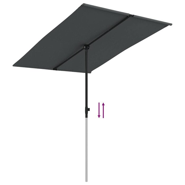 Vidaxl Sonnenschirm mit Aluminiummast 200x150cm Anthrazit - Sparen Sie bis zu 38%