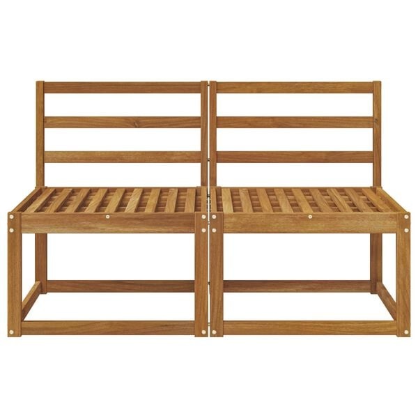 Vidaxl 2-tlg. Garten-Mittelsofa aus Akazienholz - Natur - bis zu 35% Rabatt