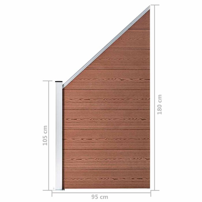 Vidaxl WPC-Sichtschutzzaun 95x105-180 cm Braun - Outlet bis zu 35% Rabatt