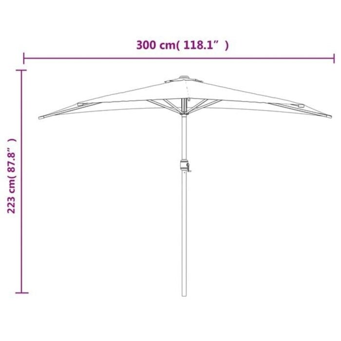 Vidaxl Halb-Balkon-Sonnenschirm 300x155 cm - Sandfarben - bis zu 33% reduziert
