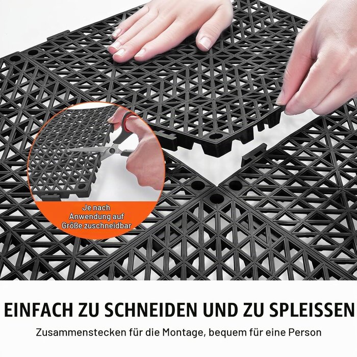 Vevor 55x PVC Klickfliesen Drainage 30x30cm - Schwarz - bis zu 34% Rabatt