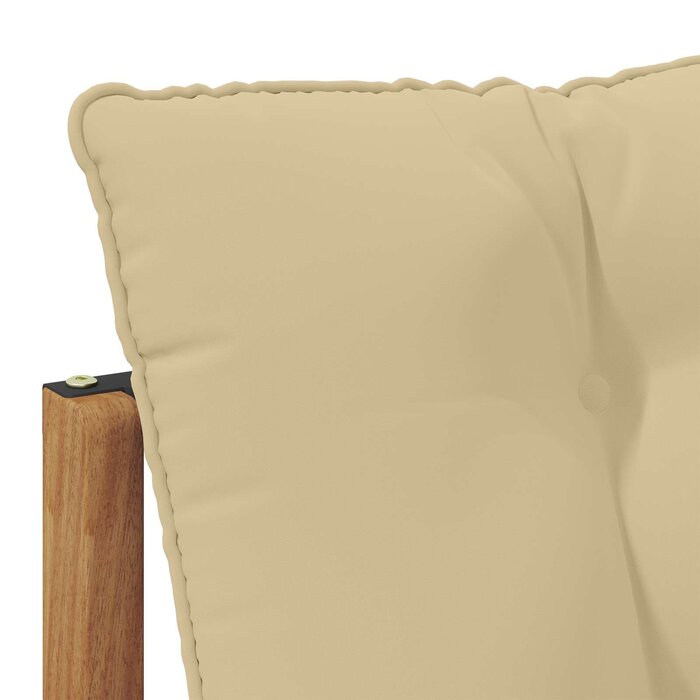 Vidaxl 3-tlg. Garten-Mittelsofa Akazie & Textilene - Beige - bis zu 35% Rabatt