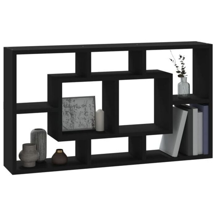 Vidaxl Wandregal mit 8 Fächern, schwarz, 85x47,5cm - Jetzt bis zu 33% sparen!