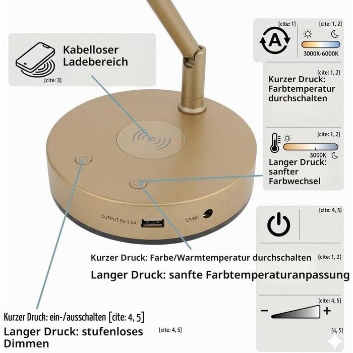 LED-Pianolampe, dimmbar mit Ladefunktion - jetzt bis zu 34% günstiger
