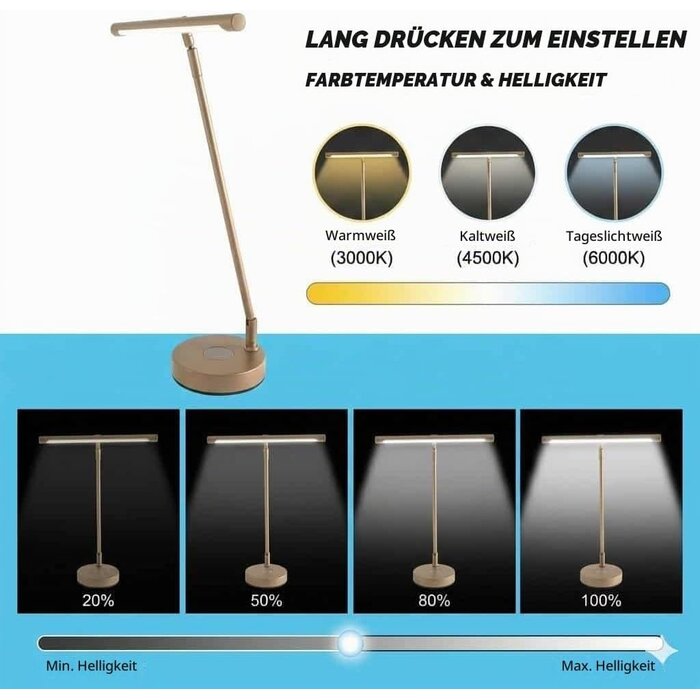 LED-Pianolampe, dimmbar mit Ladefunktion - jetzt bis zu 34% günstiger