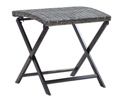 Vidaxl Klapphocker aus PE-Rattan Grau 44x44x40cm - 53% Rabatt