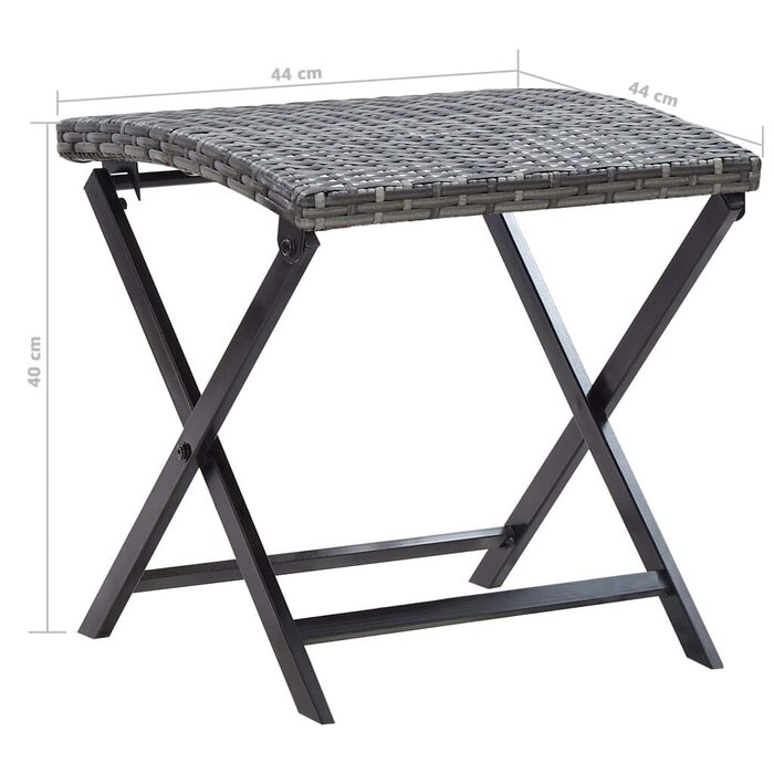 Vidaxl Klapphocker aus PE-Rattan, Grau - 44x44x40 cm - bis zu 33% Rabatt