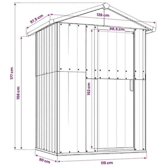 Vidaxl Geräteschuppen aus Stahl 126x97,5x177 cm - Grün - bis zu 35% Rabatt