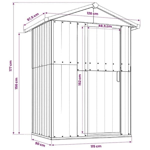Vidaxl Geräteschuppen aus Stahl 126x97,5x177 cm - Grün - bis zu 35% Rabatt