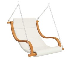 Vidaxl Schaukelstuhl-Sitz gebogenes Holz Teak-Optik mit Kissen - 57% Rabatt