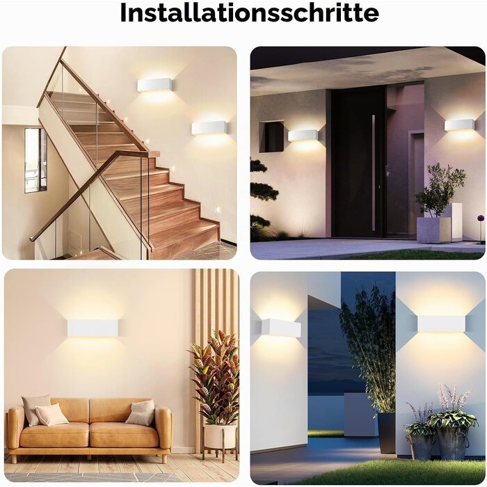 2x LED-Wandleuchten 36W mit einstellbarem Strahl - Weiß - bis zu 33% Rabatt