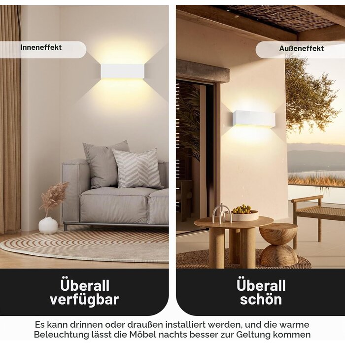 2x LED-Wandleuchten 36W mit einstellbarem Strahl - Weiß - bis zu 33% Rabatt