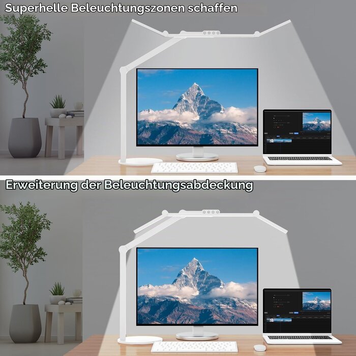 Ergonomische LED-Schreibtischlampe 72cm, 24W, Dimmbar - bis zu 34% reduziert