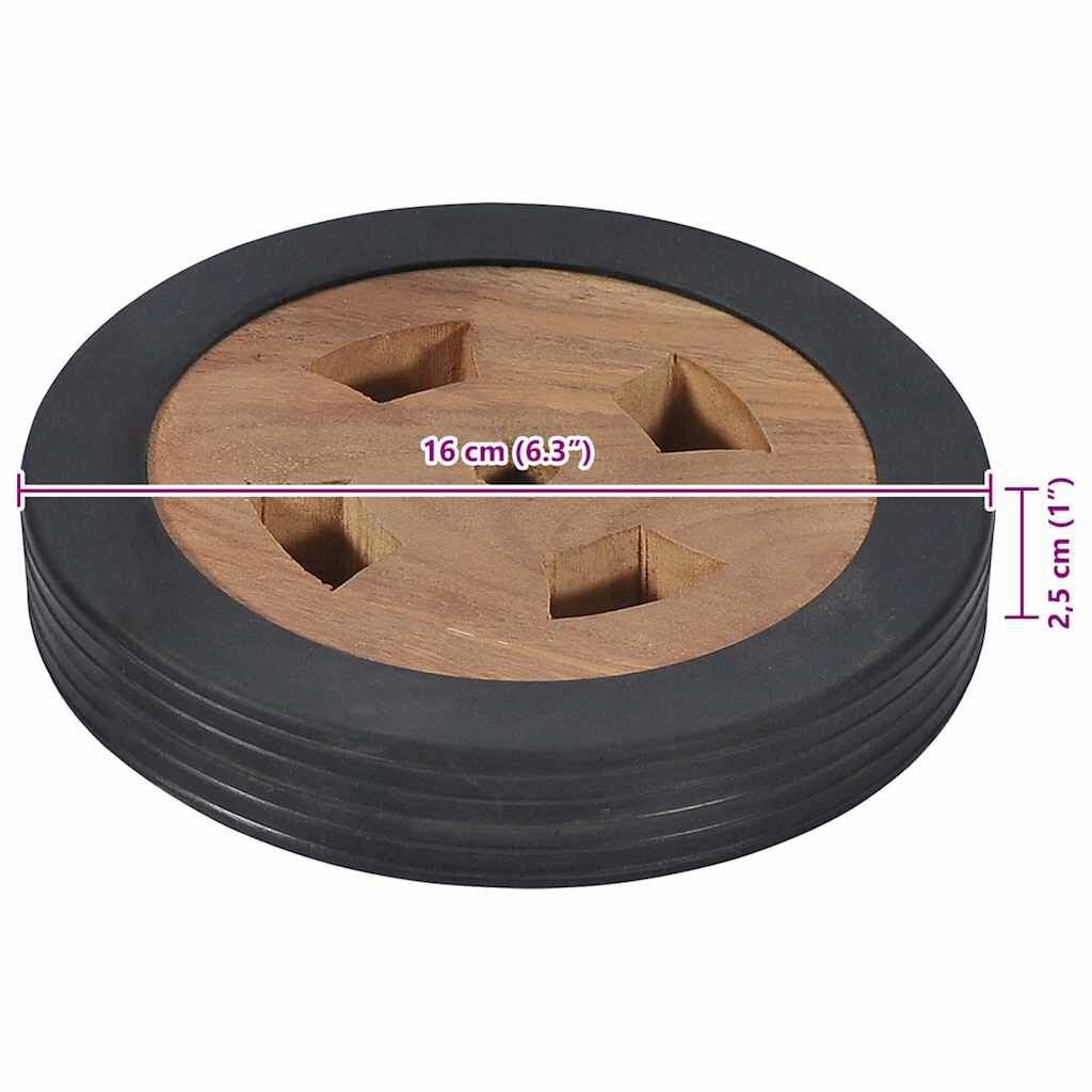 Vidaxl Ersatzräder für Sonnenliegen, 2er-Set, Teakholz, 16 cm - bis zu 28% sparen