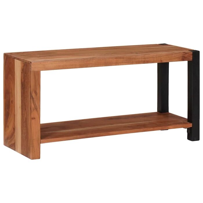 Vidaxl Massivholz Bücherregal Akazie 80x30x40cm - Braun/Schwarz - bis zu 34% sparen