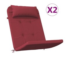 Vidaxl Adirondack Stuhlkissen 2er-Set, Weinrot, 126x58cm - 55% Rabatt