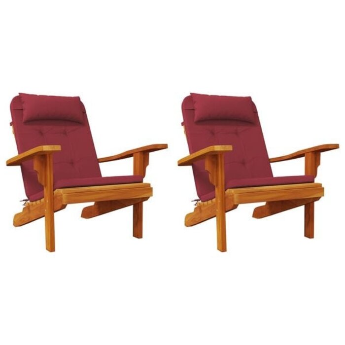 Vidaxl 2er-Set Adirondack Stuhlkissen, Weinrot, 126x58cm - Jetzt bis zu 34% sparen