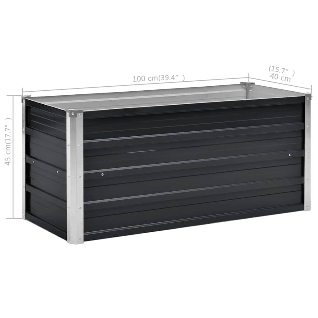 Vidaxl Hochbeet Pflanzkasten 100x40x45 cm aus Stahl - Anthrazit - bis zu 32% reduziert